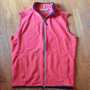 Peter Millar | Men’s All Day Micro Fleece Orange Vest | Size M